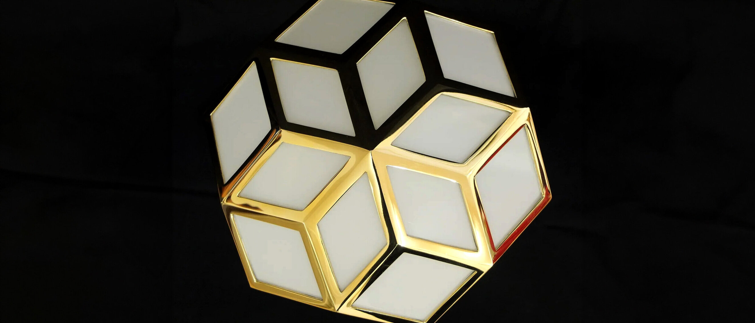 Top View of "The Seed of Life" Lamp
An overhead shot of "The Seed of Life" lamp, displaying the intricate geometric patterns of its top.